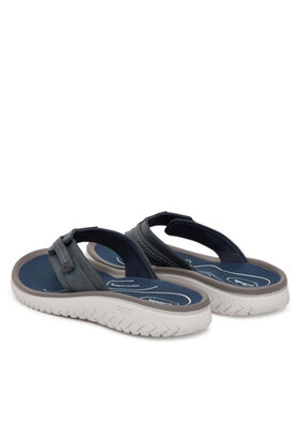 Clarks Japonki Wesley Sun 26181916 Granatowy. Kolor: niebieski. Materiał: skóra