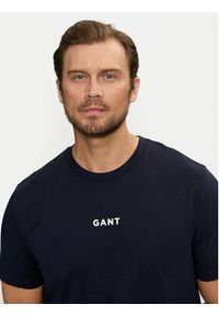 GANT - Gant T-Shirt Small Logo 2003248 Granatowy Regular Fit. Kolor: niebieski. Materiał: bawełna #4