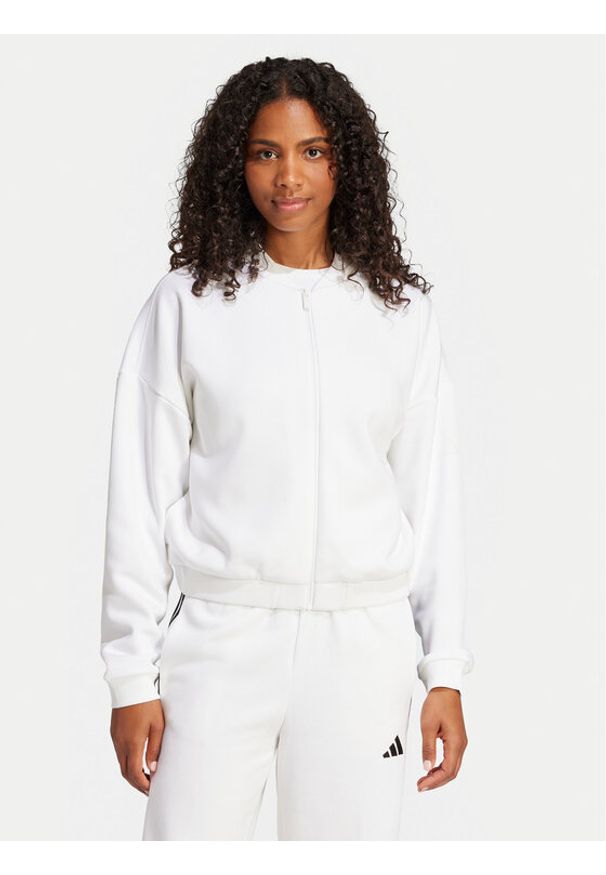 Adidas - adidas Bluza Essentials Contemporary Logo JD9966 Biały Loose Fit. Kolor: biały. Materiał: bawełna, syntetyk