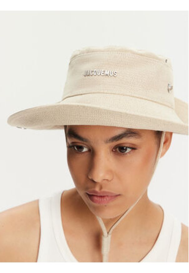 JACQUEMUS Kapelusz 25E255AC7215113 Beżowy. Kolor: beżowy. Materiał: len, materiał