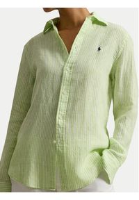 Polo Ralph Lauren Koszula 211A96158001 Zielony Classic Fit. Typ kołnierza: polo. Kolor: zielony. Materiał: len #3