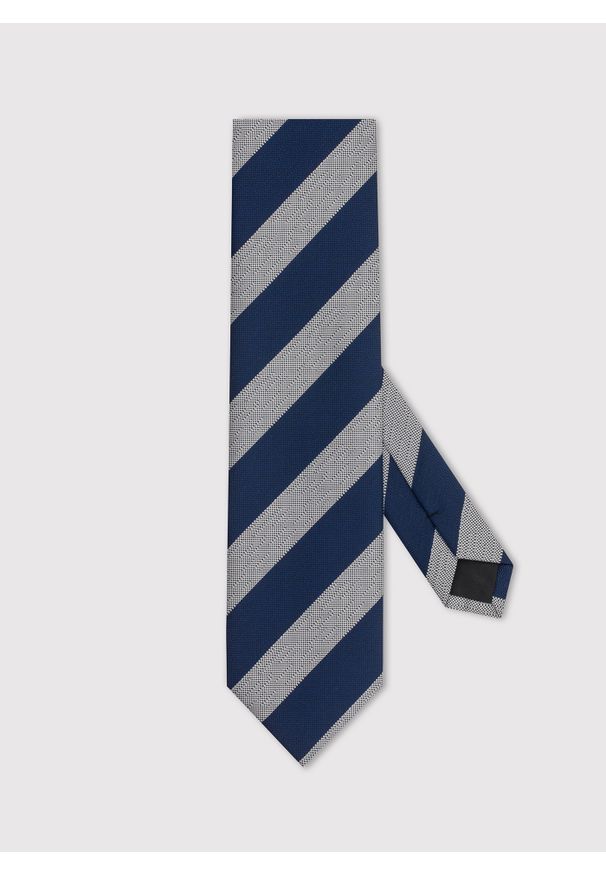 Pako Lorente - PAKO LORENTE – Szary krawat męski w skośne pasy. Kolor: szary. Materiał: poliester