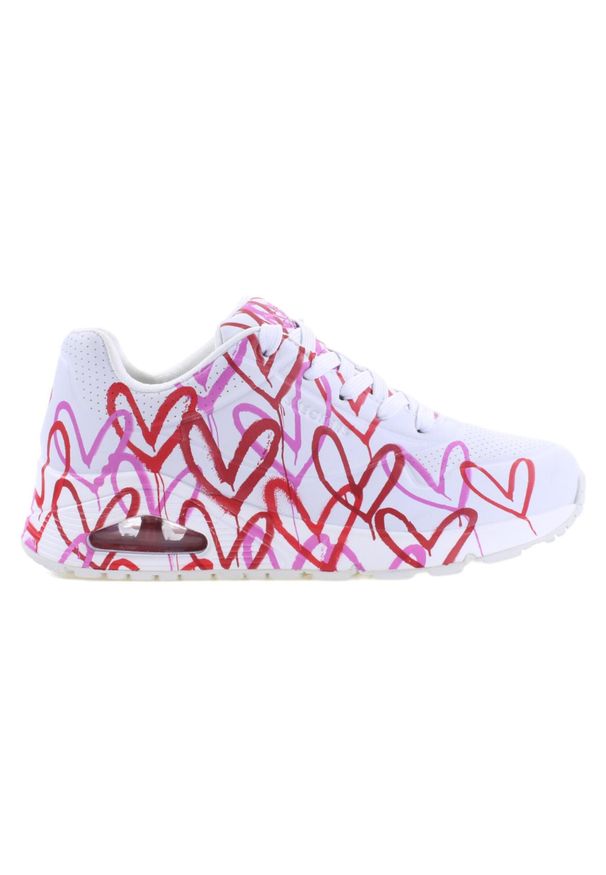 skechers - Buty na co dzień damskie SKECHERS SPREAD THE LOVE zdobienie w serca. Okazja: na co dzień. Zapięcie: sznurówki. Kolor: wielokolorowy. Materiał: syntetyk, materiał. Szerokość cholewki: normalna. Wzór: aplikacja. Sport: turystyka piesza