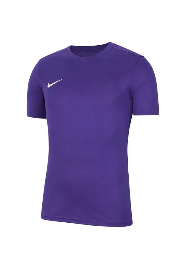 Nike - Męska Koszulka Z Krótkim Rękawem Dry Park VII. Kolor: fioletowy. Długość rękawa: krótki rękaw. Długość: krótkie. Sport: turystyka piesza