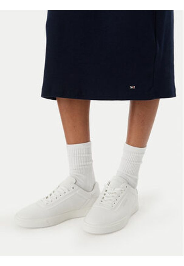 TOMMY HILFIGER - Tommy Hilfiger Sukienka codzienna WW0WW48740 Granatowy Slim Fit. Okazja: na co dzień. Kolor: niebieski. Materiał: bawełna. Typ sukienki: proste. Styl: casual