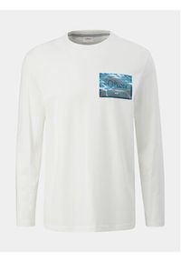 s.Oliver Longsleeve 2135693 Biały Regular Fit. Kolor: biały. Materiał: bawełna. Długość rękawa: długi rękaw