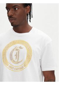 Just Cavalli T-Shirt 78OAHE22 Biały Regular Fit. Kolor: biały. Materiał: bawełna
