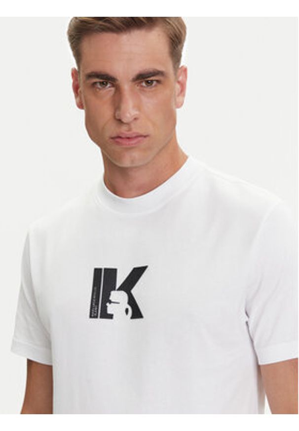 Karl Lagerfeld Jeans T-Shirt A3M17057 Biały Regular Fit. Kolor: biały. Materiał: bawełna