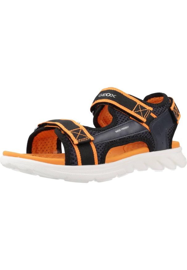 Sandały Geox J Sandal Airadyum B. Kolor: czarny, pomarańczowy, wielokolorowy, żółty. Materiał: tkanina, syntetyk