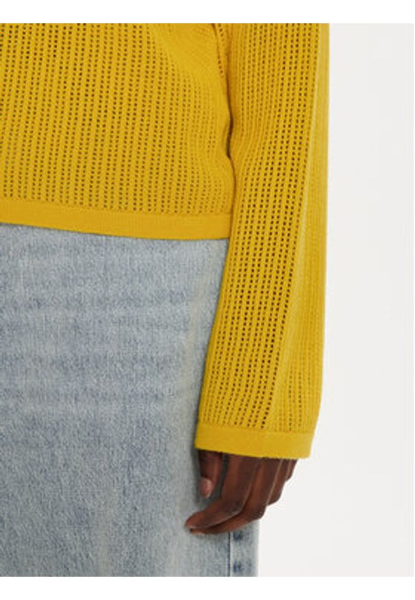 Sisley Sweter 17Q3M104X Żółty Regular Fit. Kolor: żółty. Materiał: wiskoza