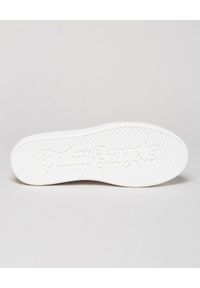PALM ANGELS - Skórzane sneakersy z logo. Kolor: biały. Materiał: skóra. Szerokość cholewki: normalna. Wzór: aplikacja #2