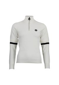 PEAK MOUNTAIN - Bardzowy golf 1/2 zamek damski Peak Mountain Asta. Typ kołnierza: golf. Kolor: beżowy, wielokolorowy, biały. Sport: golf #1