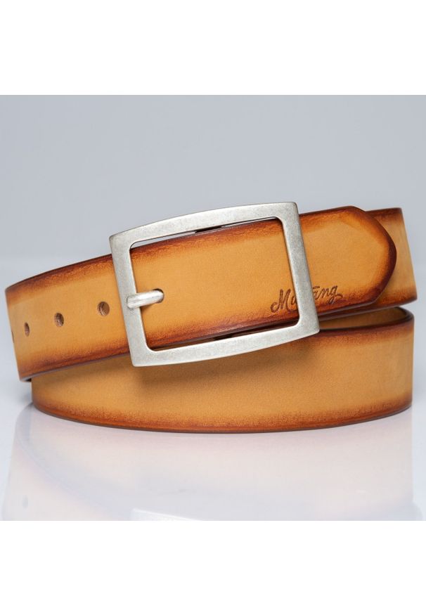 Mustang - MUSTANG PASEK SKÓRZANY 40 mm SOPO-MUS057. Materiał: skóra. Wzór: paski. Styl: klasyczny
