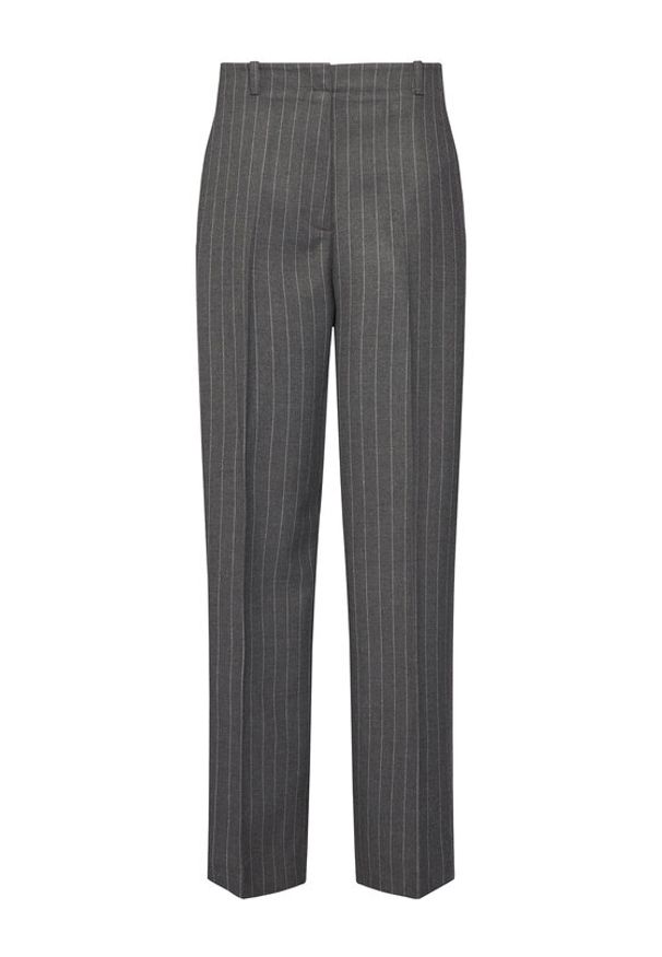 TOMMY HILFIGER - Tommy Hilfiger Spodnie materiałowe WW0WW47550 Szary Wide Leg. Kolor: szary. Materiał: syntetyk