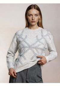 Sinsay - Sweter ze świątecznym motywem śnieżynki - szary. Kolor: szary. Styl: wizytowy