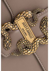 Just Cavalli - JUST CAVALLI Torebka damska w kolorze taupe Iconic Snakes Style 8. Kolor: beżowy. Materiał: skórzane #6