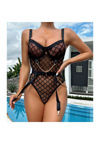 Intica - Body damskie z geometrycznym wzorem na ramiączkach Zoe. Kolor: czerwony. Materiał: materiał. Długość: krótkie. Wzór: geometria #4