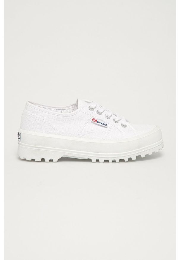 Superga - Tenisówki. Nosek buta: okrągły. Zapięcie: sznurówki. Kolor: biały. Obcas: na platformie