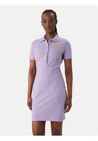 Versace Jeans Couture Sukienka codzienna 80HAOT03 CJ01T Fioletowy Slim Fit. Okazja: na co dzień. Kolor: fioletowy. Materiał: bawełna. Typ sukienki: proste. Styl: casual #1