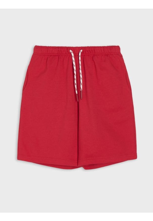 Sinsay - Szorty za kolano z materiału French Terry - czerwony. Kolor: czerwony. Materiał: materiał