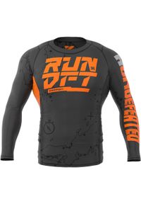 SMMASH - Koszulka fitness z długim rękawem męska Smmash Rundefeated kompresyjna. Kolor: wielokolorowy, pomarańczowy, szary. Długość rękawa: długi rękaw. Długość: długie. Sport: fitness #1