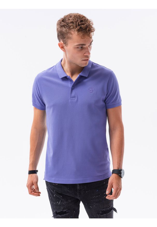Ombre Clothing - Zestaw koszulek męskich polo z dzianiny pique 3-pak - mix V20. Okazja: na co dzień. Typ kołnierza: polo. Kolor: niebieski. Materiał: dzianina. Wzór: haft, aplikacja. Sezon: wiosna, lato. Styl: klasyczny, sportowy, wizytowy, casual