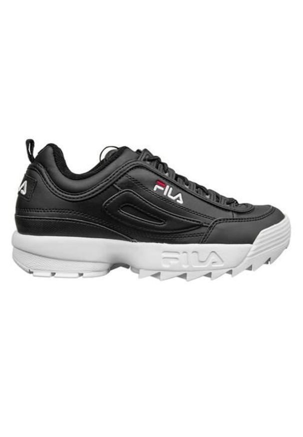 Buty do chodzenia damskie Fila Disruptor Low. Zapięcie: sznurówki. Kolor: czarny. Materiał: tkanina, materiał, syntetyk. Szerokość cholewki: normalna. Sport: turystyka piesza