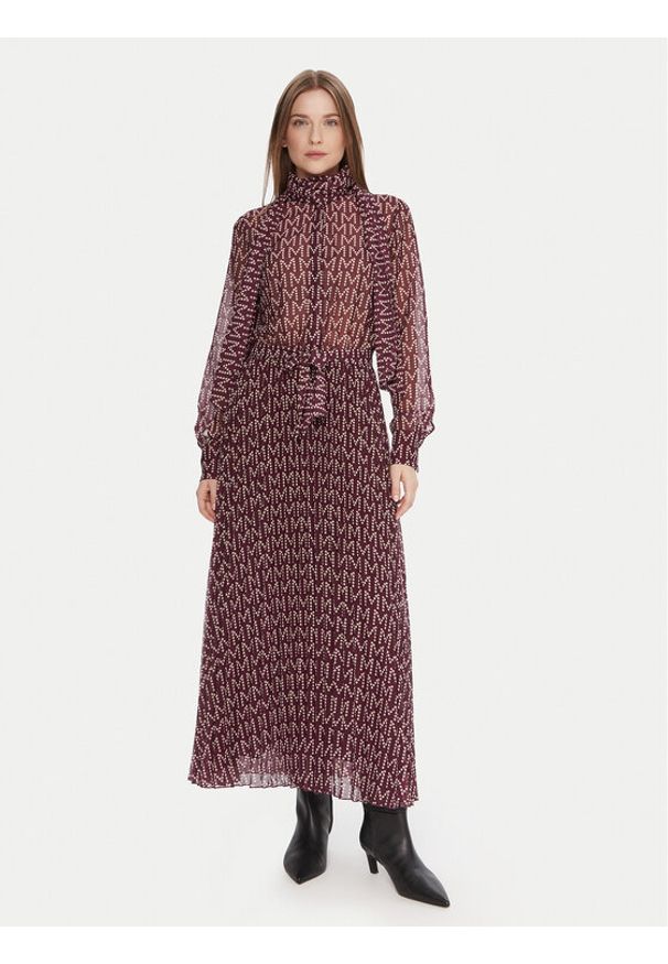 Lola Casademunt by Maite Sukienka codzienna MF2516005 Bordowy Regular Fit. Okazja: na co dzień. Kolor: czerwony. Materiał: syntetyk. Typ sukienki: proste. Styl: casual