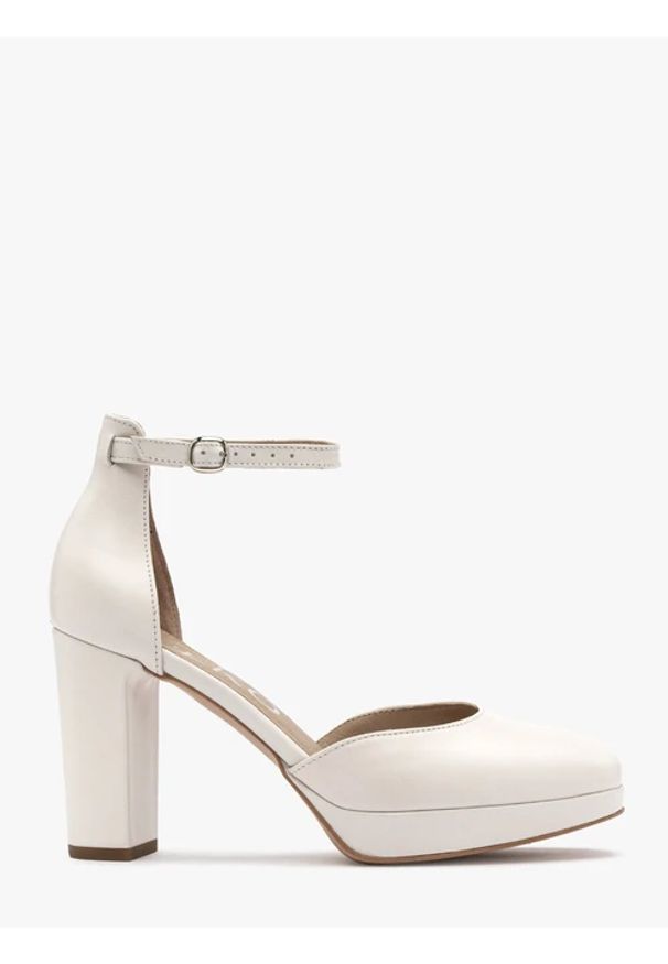 Ryłko - Dwuczęściowe czółenka na wysokim słupku oraz balu. Materiał: skóra. Szerokość cholewki: normalna. Styl: street