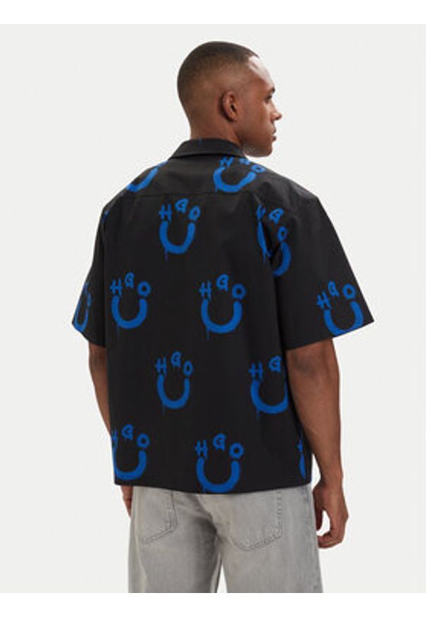 Hugo - HUGO Koszula Eligino 50561691 Czarny Relaxed Fit. Kolor: czarny. Materiał: bawełna