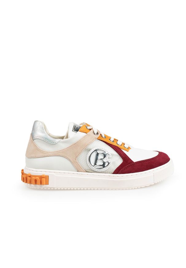 Baldinini Sneakersy | 065080XCNCC | Kobieta | Czerwony, Beżowy. Kolor: czerwony, wielokolorowy, beżowy. Materiał: skóra. Wzór: aplikacja