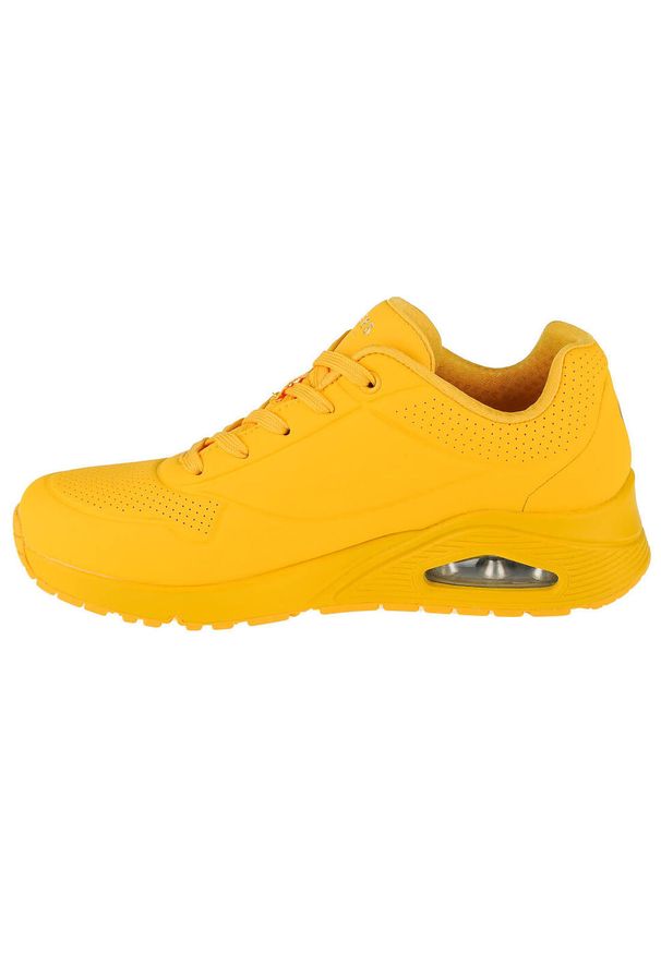 skechers - Buty do chodzenia damskie Skechers Uno Stand ON Air. Zapięcie: sznurówki. Kolor: żółty. Materiał: materiał, syntetyk, tkanina. Szerokość cholewki: normalna. Sport: turystyka piesza