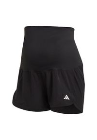 Adidas - Szorty Pacer Woven Stretch Training Maternity. Kolekcja: moda ciążowa. Kolor: wielokolorowy, czarny, biały. Materiał: materiał