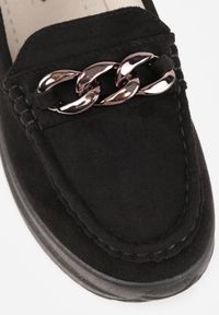 Renee - Czarne Mokasyny z Łańcuszkiem na Wysokiej Platformie Iracana. Okazja: na co dzień. Kolor: czarny. Sezon: jesień, wiosna. Obcas: na platformie. Styl: elegancki, casual #6