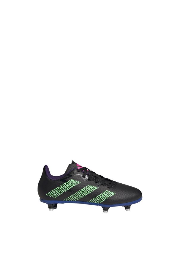 Adidas - Dziecięce buty do rugby adidas Rugby SG. Kolor: czarny, zielony, niebieski, wielokolorowy. Materiał: materiał. Sport: turystyka piesza