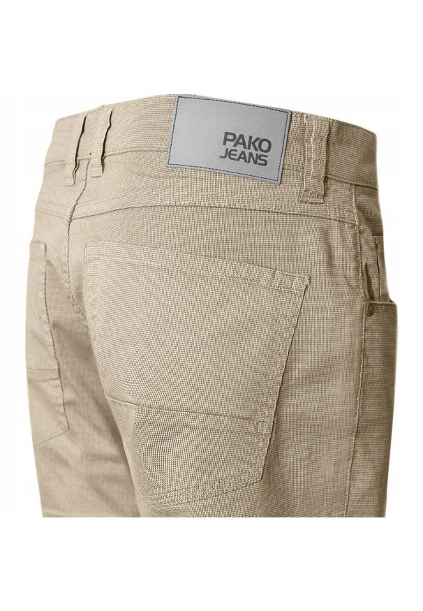 Lekkie, Bawełniane Spodnie - Wiosna, Lato - Pako Jeans - Beżowe. Kolor: brązowy, wielokolorowy, beżowy. Materiał: bawełna, elastan. Sezon: wiosna, lato