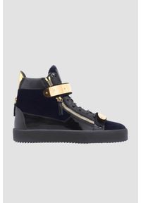 Giuseppe Zanotti - GIUSEPPE ZANOTTI Granatowe wysokie sneakersy, Rozmiar 42,5. Kolor: niebieski
