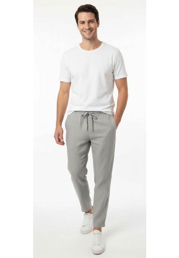 Lniane Spodnie Idealne na Lato - Brave Soul - Brudny Beż. Kolor: brązowy, beżowy, wielokolorowy. Materiał: bawełna, len. Sezon: lato. Styl: klasyczny, wakacyjny