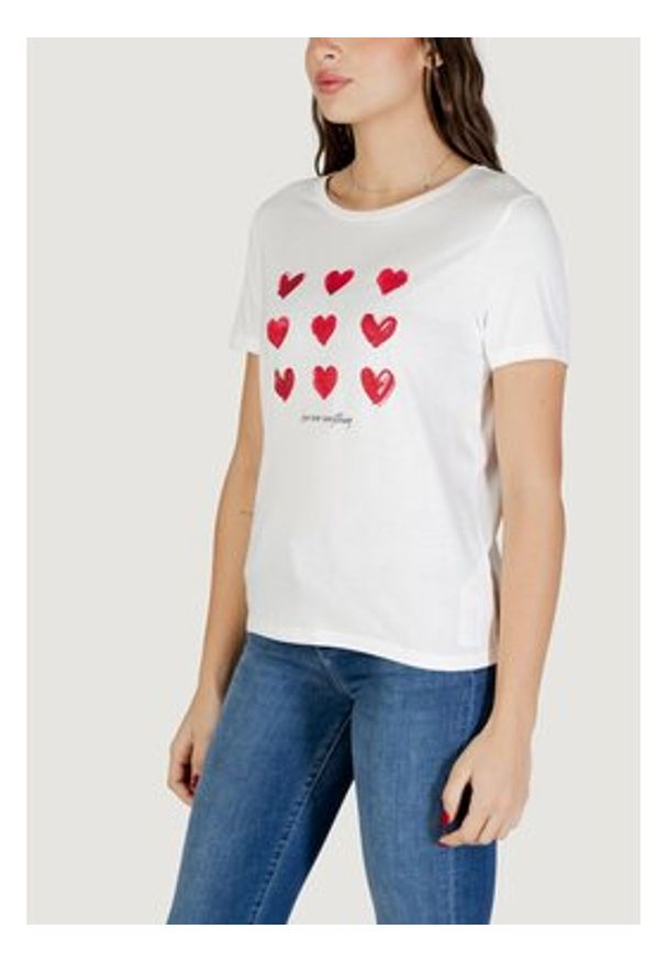 Morgan T-Shirt 261-DONA Biały Regular Fit. Kolor: biały. Materiał: bawełna