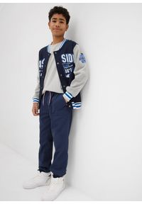 bonprix - Spodnie chłopięce ocieplane z podszewką z dżerseju, regular fit. Kolor: niebieski. Materiał: jersey. Styl: sportowy #2