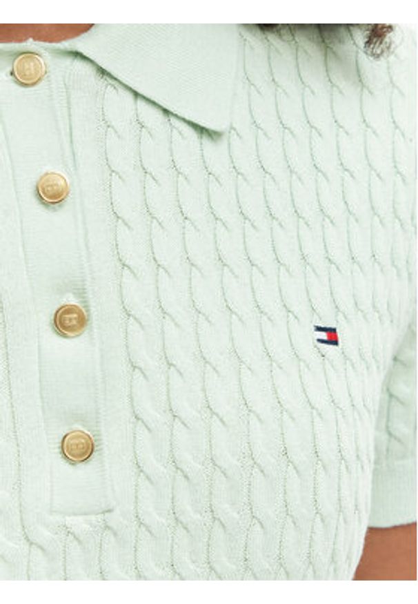 TOMMY HILFIGER - Tommy Hilfiger Sweter WW0WW41474 Zielony Regular Fit. Kolor: zielony. Materiał: bawełna