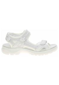 ecco - Buty do chodzenia damskie Ecco White-iridescent. Zapięcie: rzepy. Kolor: biały. Materiał: syntetyk, tkanina, materiał. Sport: turystyka piesza