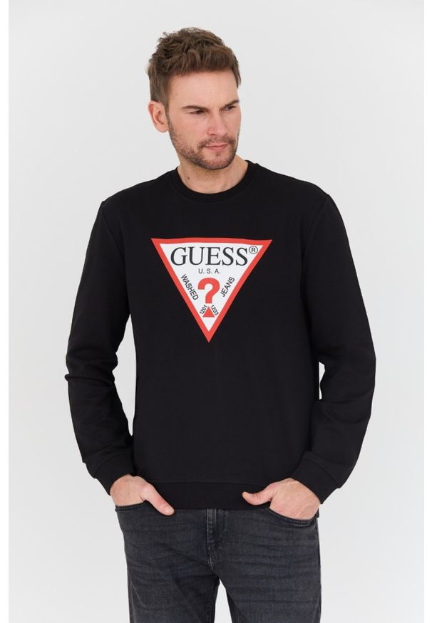 Guess - GUESS Czarna męska bluza Audley, Rozmiar XXL. Kolor: czarny