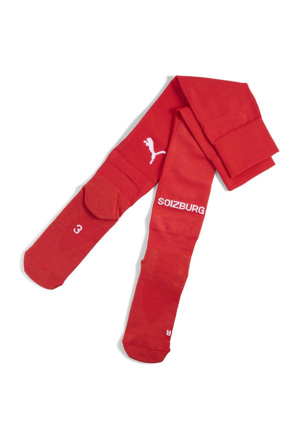Puma - Męskie gładkie skarpety FC Red Bull Salzburg 24/25 PUMA Red White. Kolor: biały, czerwony, wielokolorowy. Wzór: gładki. Sport: piłka nożna