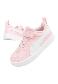 Buty sportowe dziecięce Puma Rickie AC. Kolor: biały, różowy, wielokolorowy. Materiał: materiał, skóra ekologiczna #1