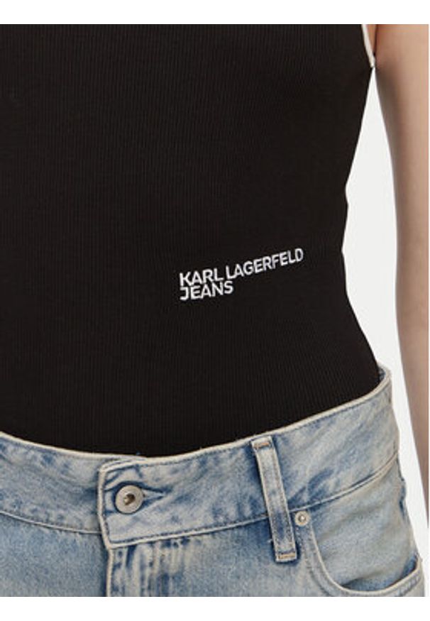Karl Lagerfeld Jeans Body A2W17021 Czarny Slim Fit. Kolor: czarny. Materiał: bawełna
