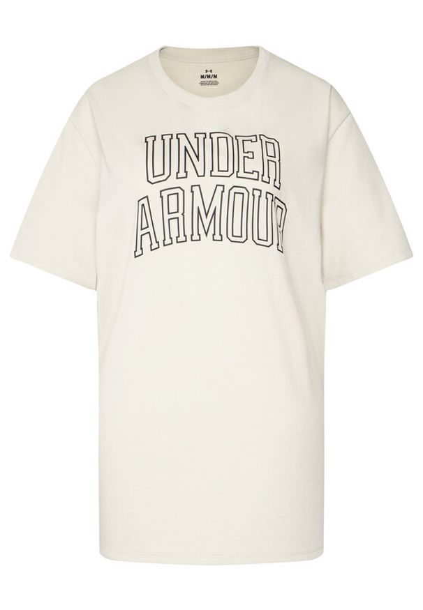 Under Armour T-Shirt Ua Rival Campus 6007883 Écru Oversize. Materiał: bawełna