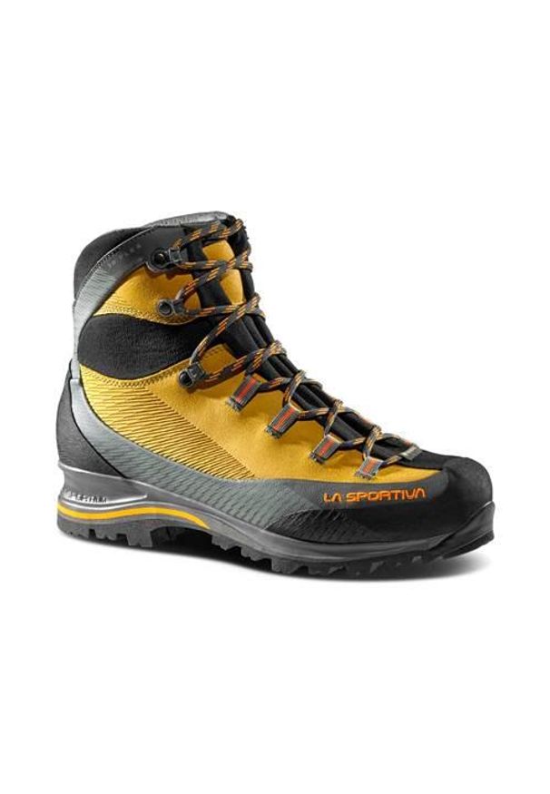 LA SPORTIVA - Buty trekkingowe męskie La Sportiva Trango Trk Leather Gtx. Wysokość cholewki: za kostkę. Kolor: żółty, wielokolorowy. Materiał: skóra, syntetyk, materiał. Szerokość cholewki: normalna