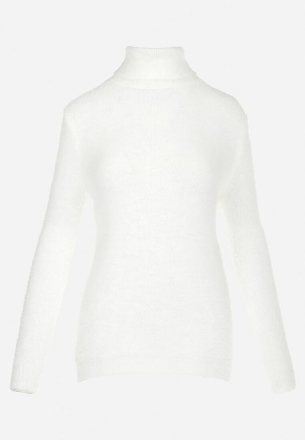 Born2be - Biały Golf Wełniany Karle. Typ kołnierza: golf. Kolor: biały. Materiał: wełna. Długość rękawa: długi rękaw. Długość: długie. Wzór: jednolity. Styl: klasyczny