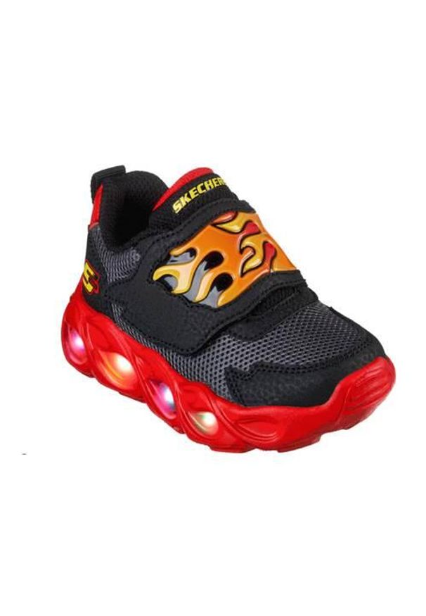 skechers - Buty do chodzenia niemowlęce Skechers Thermo Flash Flame Flow. Okazja: na co dzień. Zapięcie: rzepy. Kolor: czarny. Materiał: syntetyk, materiał. Szerokość cholewki: normalna. Sport: turystyka piesza